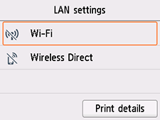 Bildschirm LAN-Einstellungen